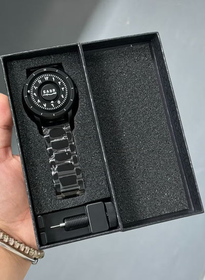 Sabr Black Stainless Steel Men's Quartz Watch