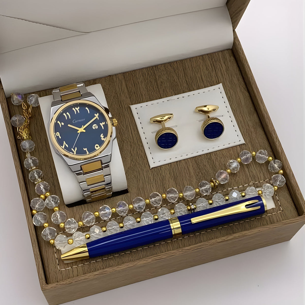 Carner Royal Blue Gift Set – Watch, Pen, Cufflinks & Tasbih