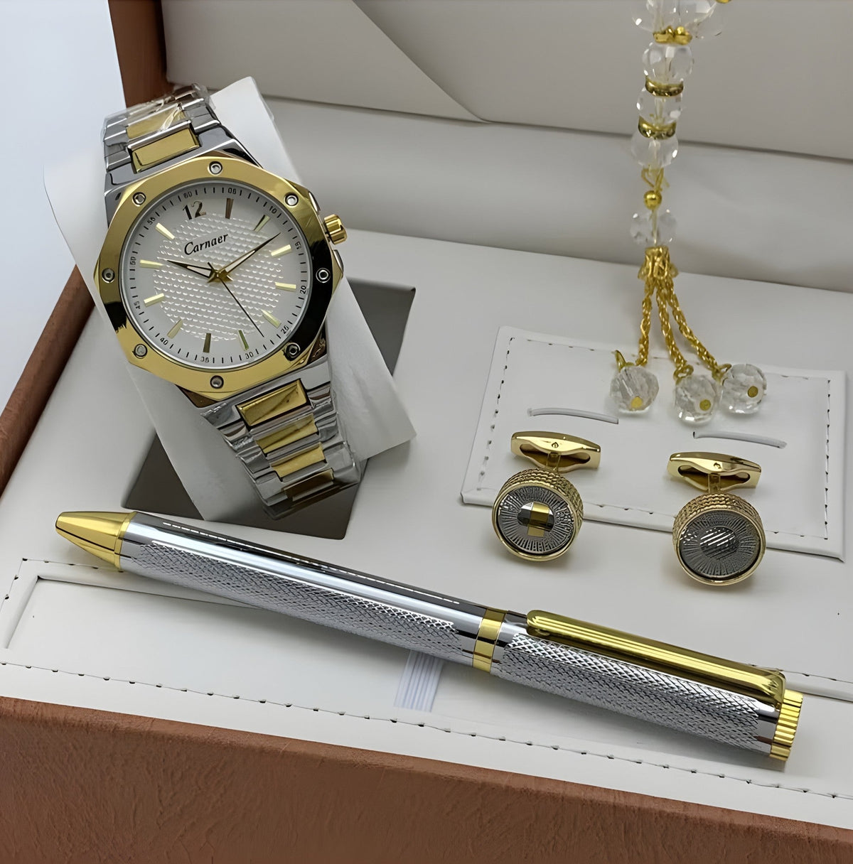 Carnaer Men's Gift Set – Watch, Pen, Cufflinks & Tasbih