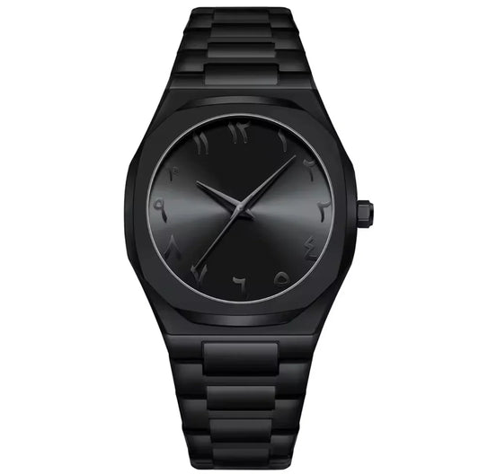 Black Arabic Aura Watch Stainless Steel