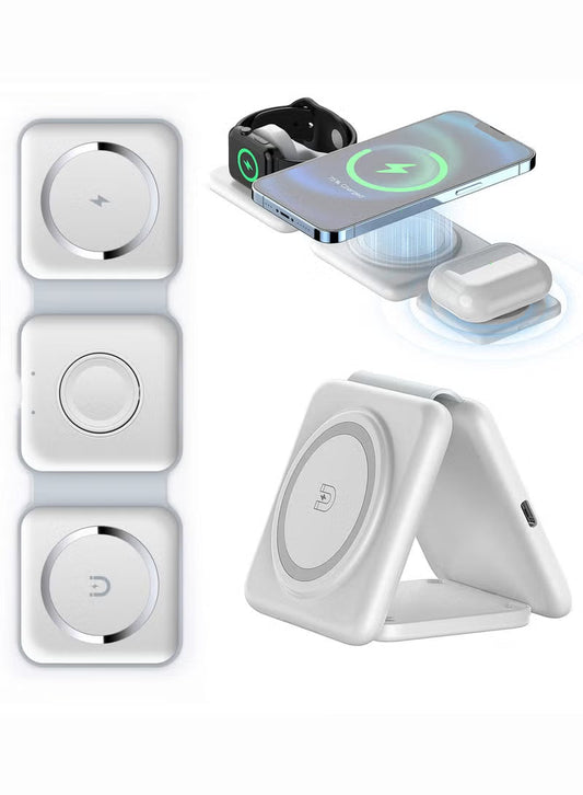 3-in-1 Magnetic Foldable Wireless Charger