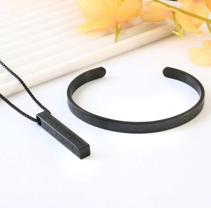 Ayatul Kursi Bar Necklace And Bracelet Bundle Men & Women