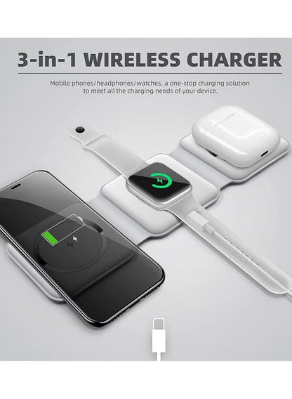 3-in-1 Magnetic Foldable Wireless Charger